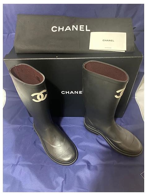 Stivali di gomma di Chanel Nero ref.591146 